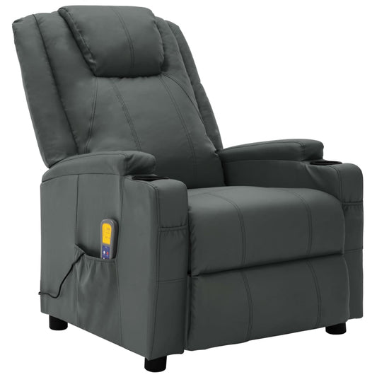 Massagesessel Anthrazit Kunstleder