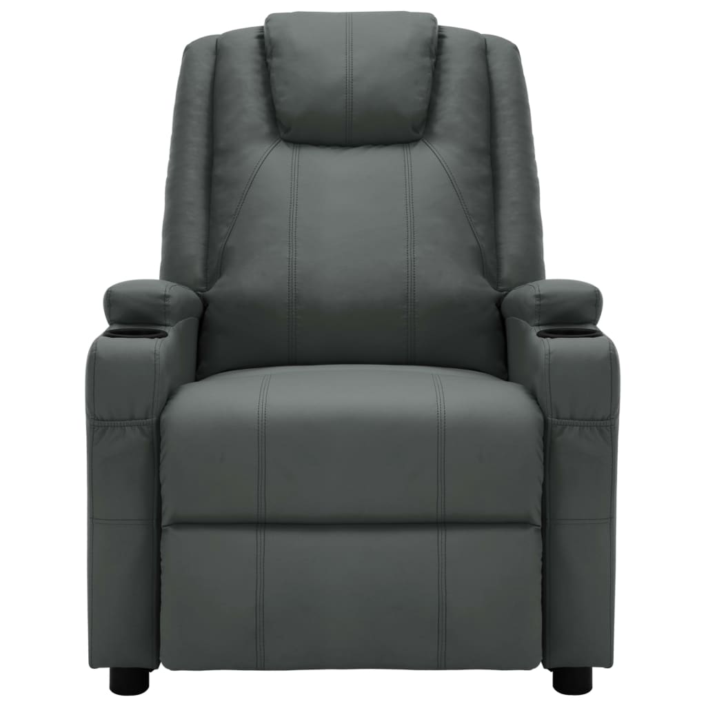 Massagesessel Anthrazit Kunstleder
