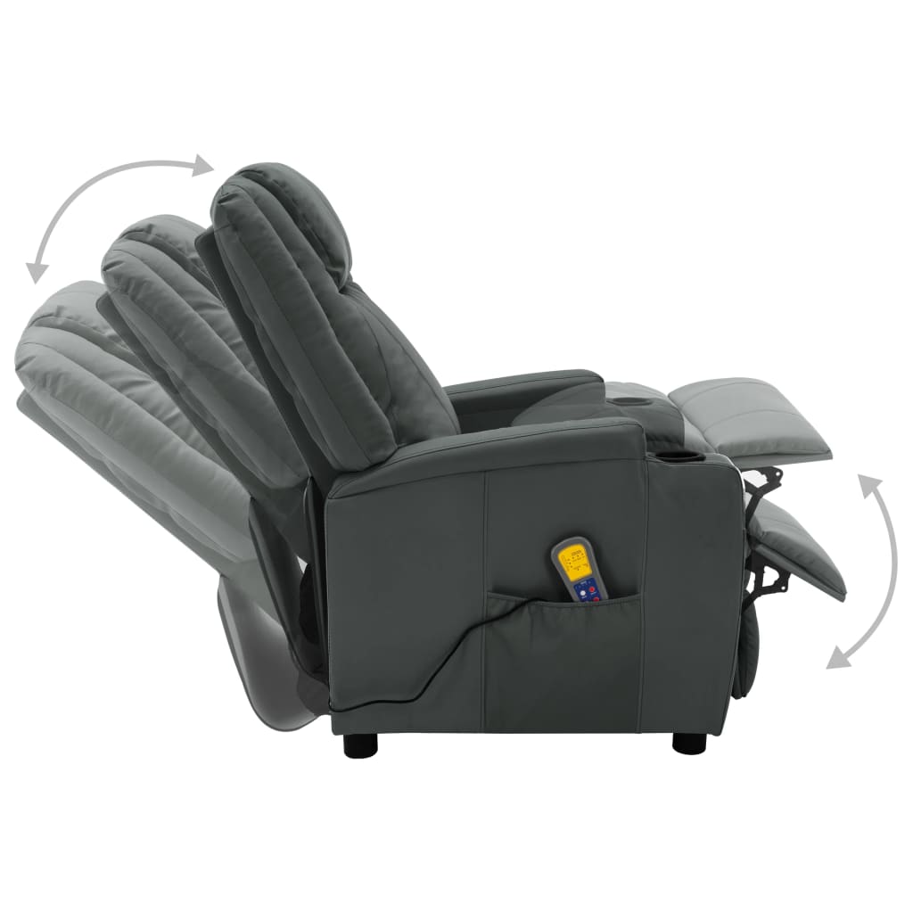 Massagesessel Anthrazit Kunstleder