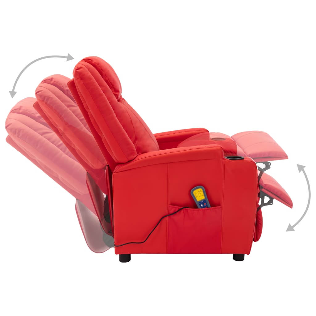 Massagesessel Rot Kunstleder