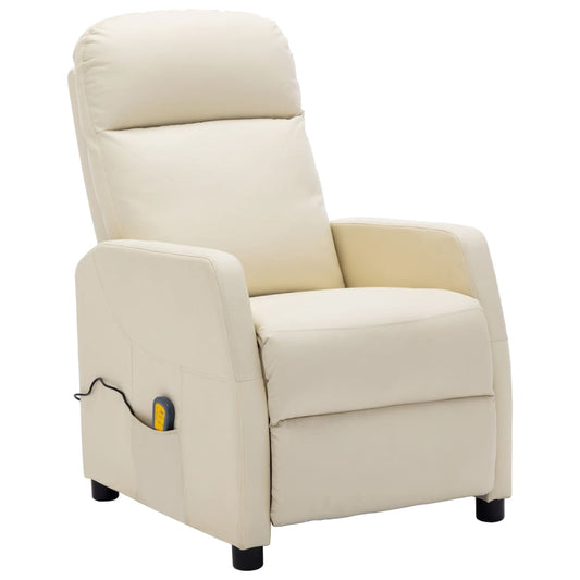 Massagesessel Cremeweiß Kunstleder
