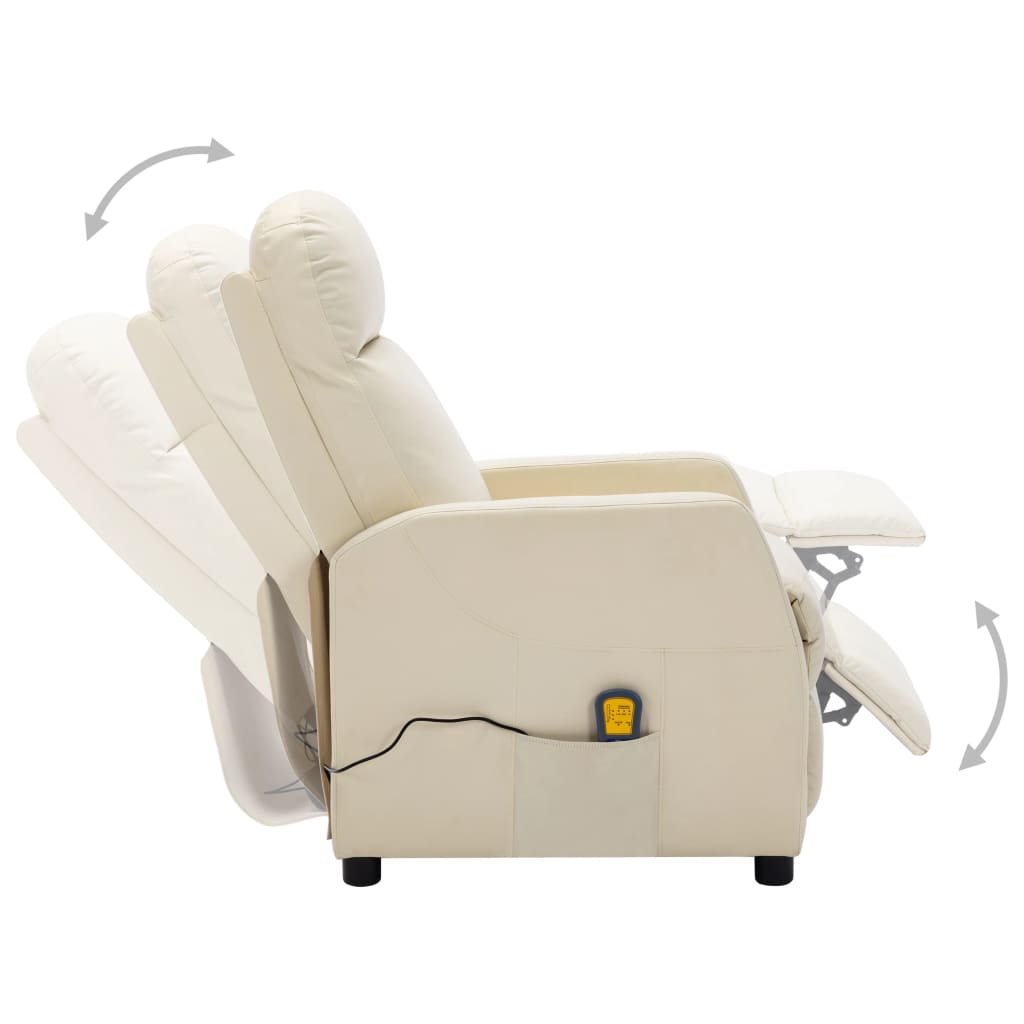 Massagesessel Cremeweiß Kunstleder