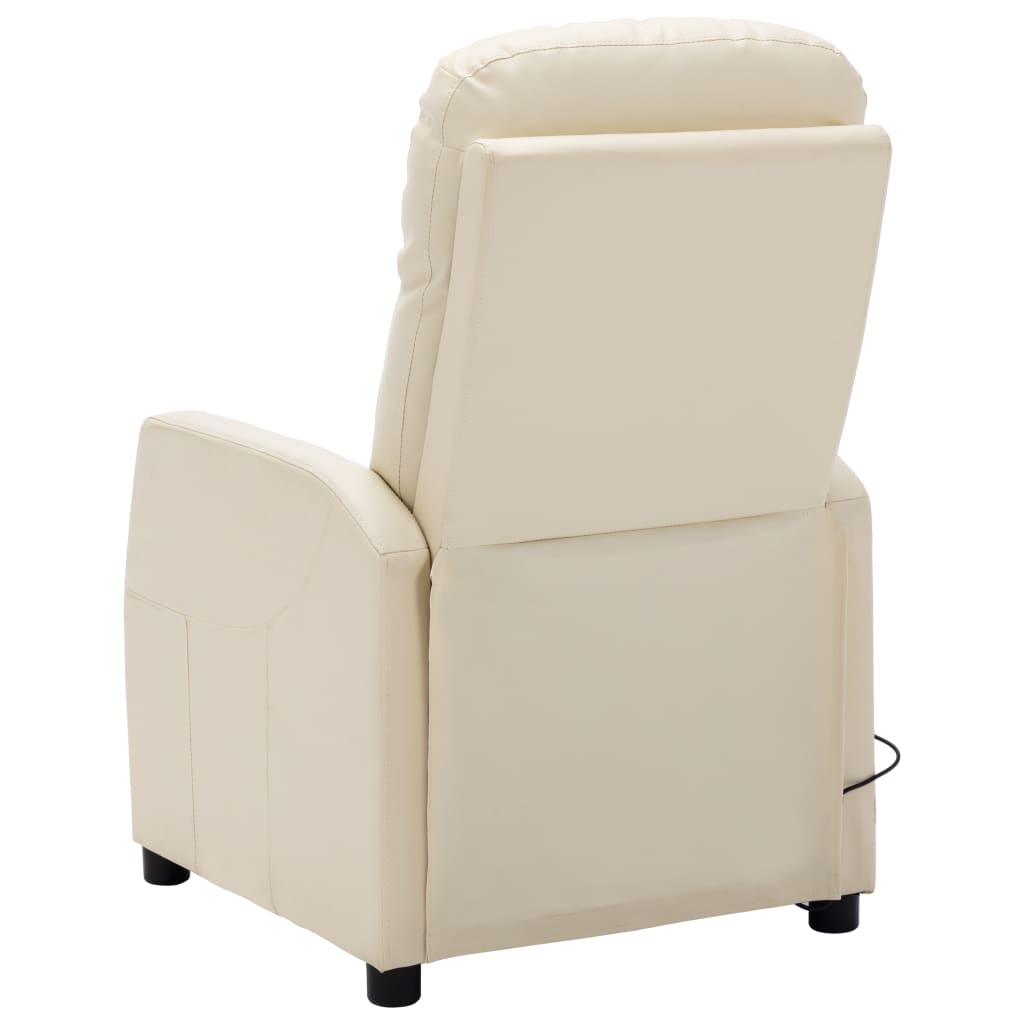 Massagesessel Cremeweiß Kunstleder