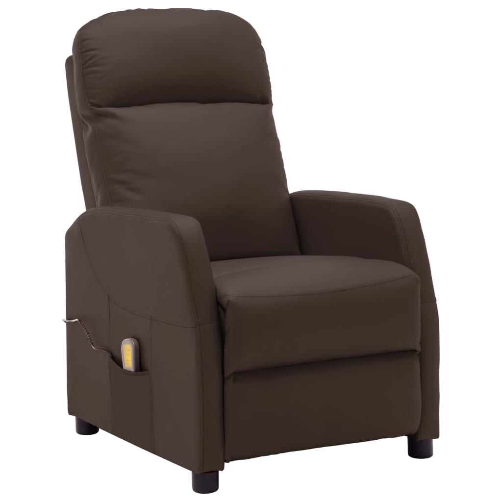 Massagesessel Braun Kunstleder