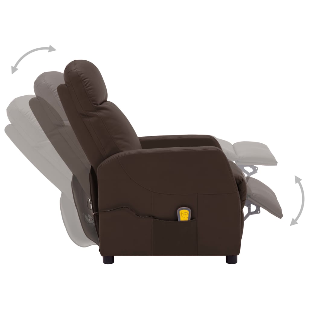 Massagesessel Braun Kunstleder