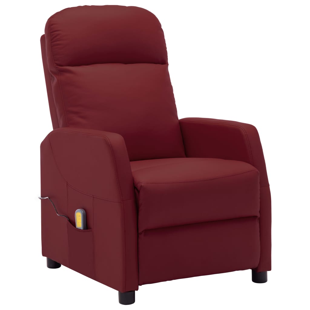 Massagesessel Weinrot Kunstleder