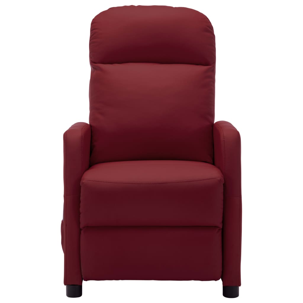 Massagesessel Weinrot Kunstleder