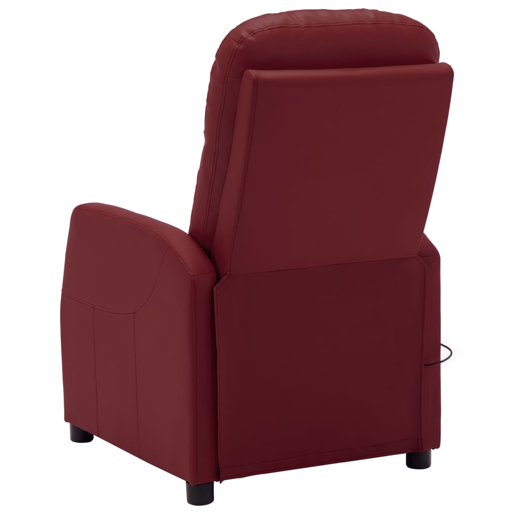 Massagesessel Weinrot Kunstleder