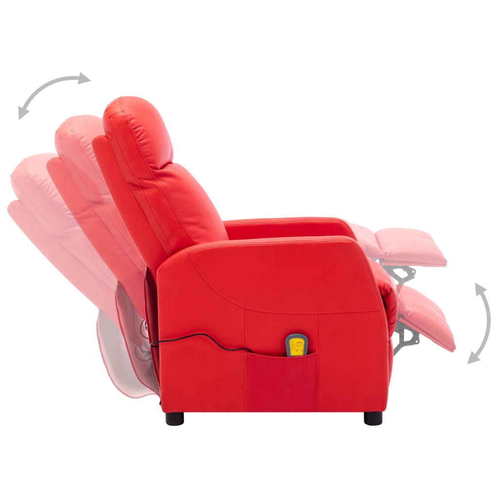 Massagesessel Rot Kunstleder