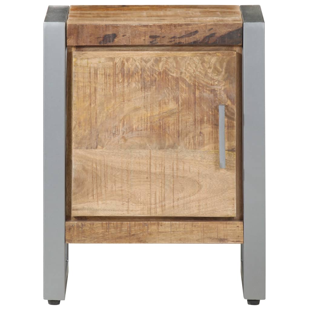 Nachttisch 40x30x50 cm Raues Mangoholz
