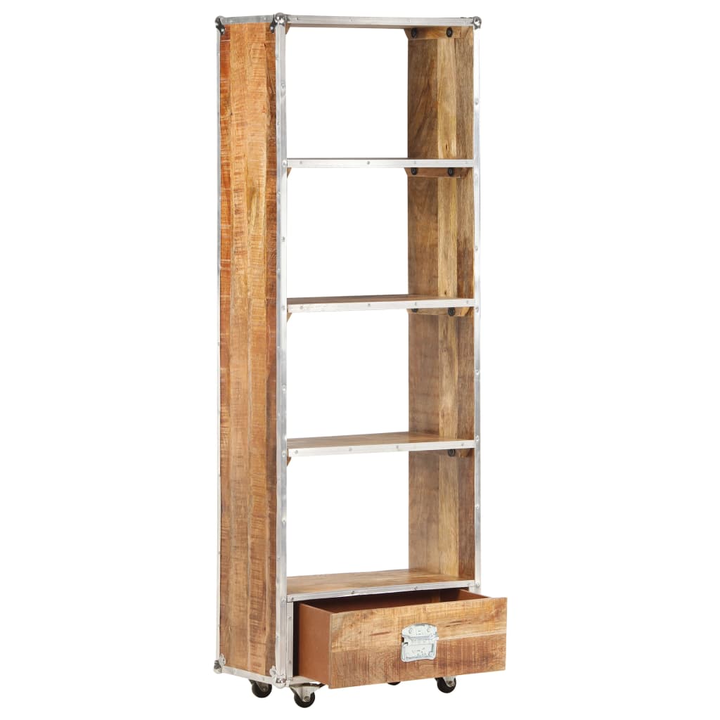 Bücherregal 56x28x163 cm Raues Mango-Massivholz