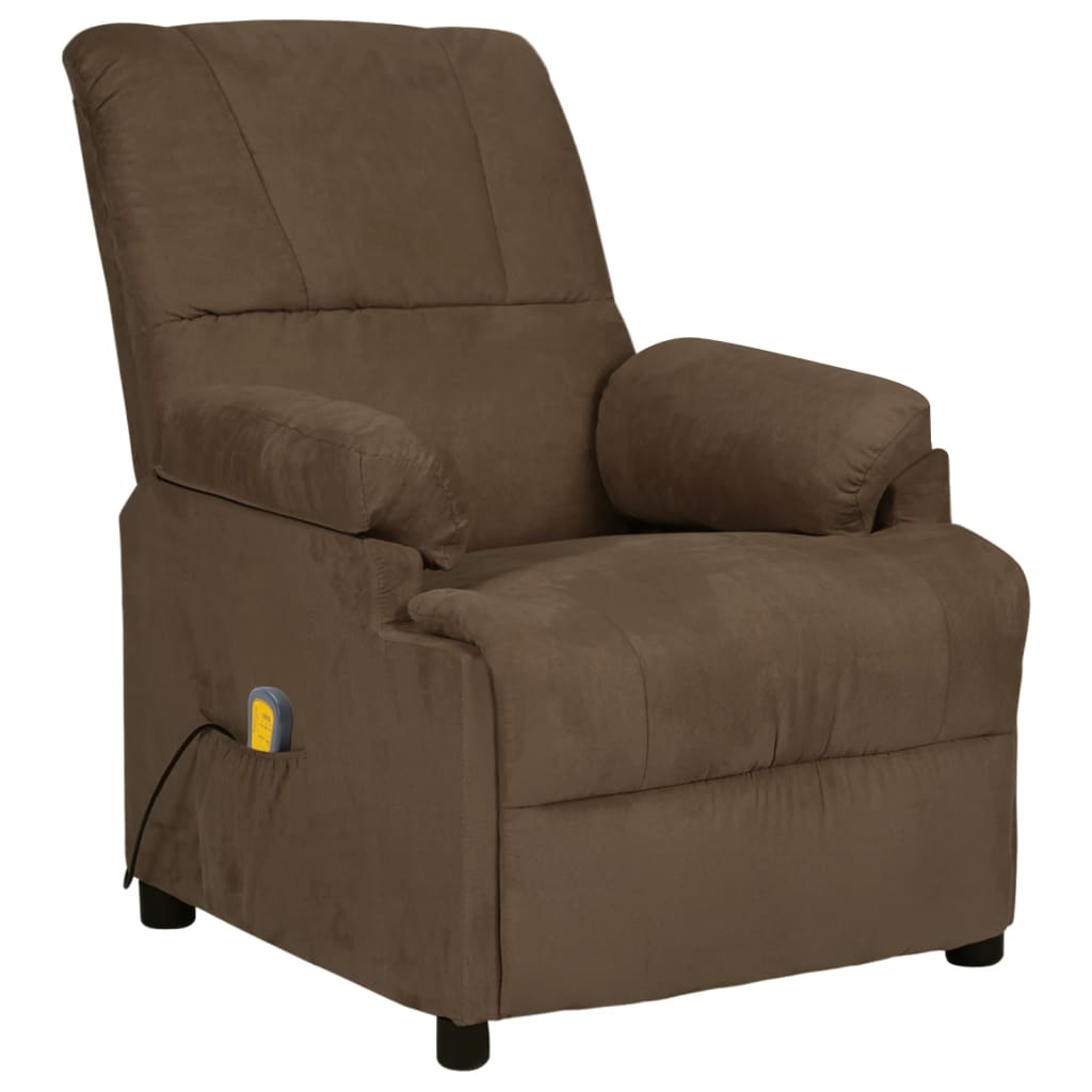 Massagesessel Braun Wildleder-Optik