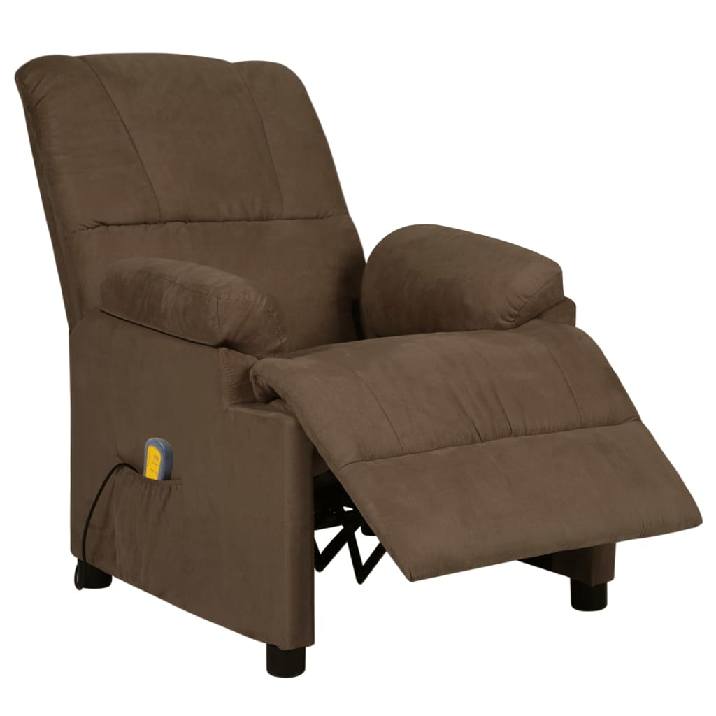 Massagesessel Braun Wildleder-Optik