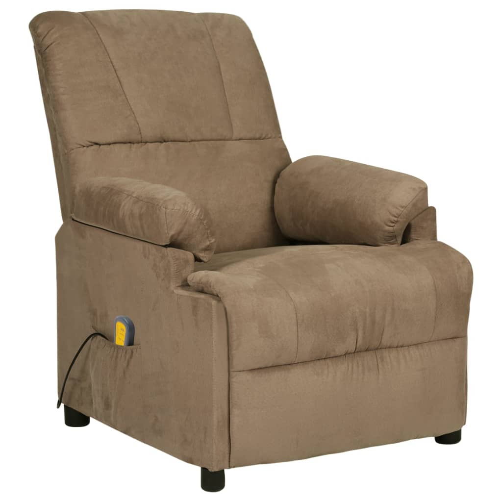 Massagesessel Taupe Wildleder-Optik