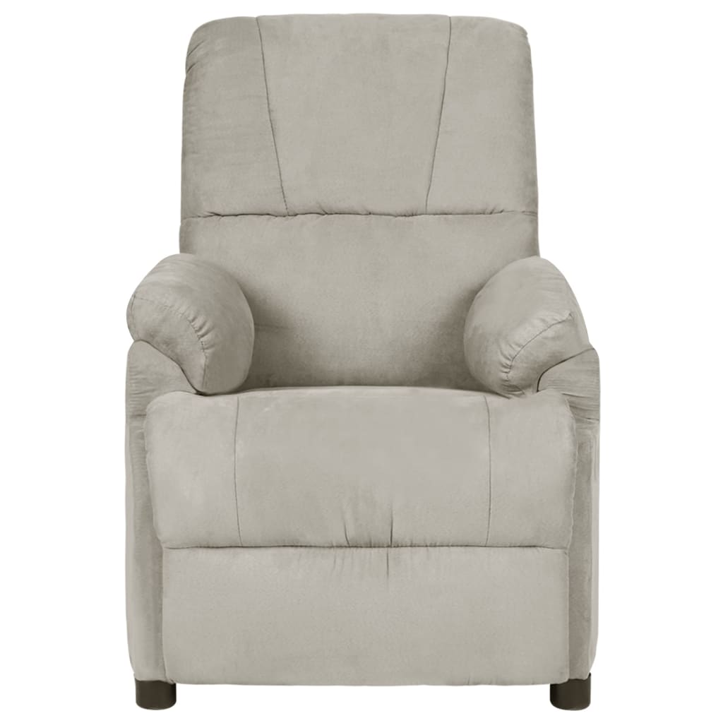 Massagesessel Hellgrau Wildleder-Optik