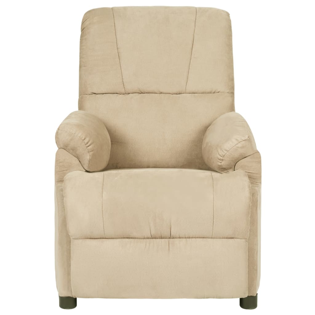 Massagesessel Creme Wildleder-Optik