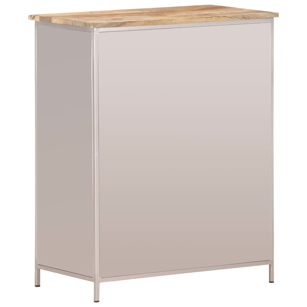 Sideboard 60x35x75 cm Raues Mangoholz und Eisen