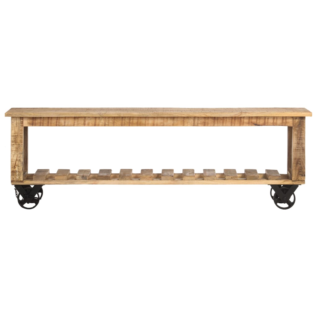 TV-Schrank 130x30x42 cm Raues Mangoholz