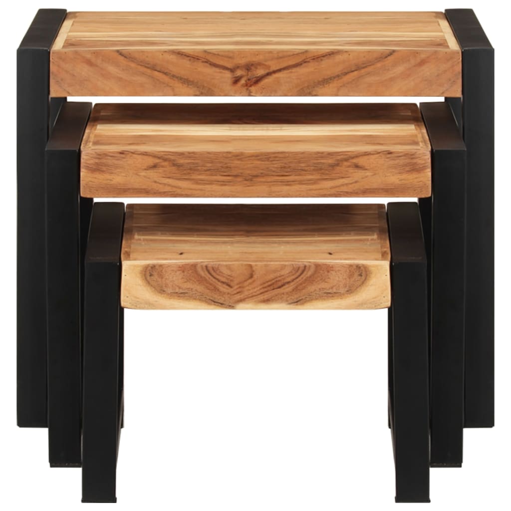 Satztische 3-tlg. Massivholz mit Palisander-Finish