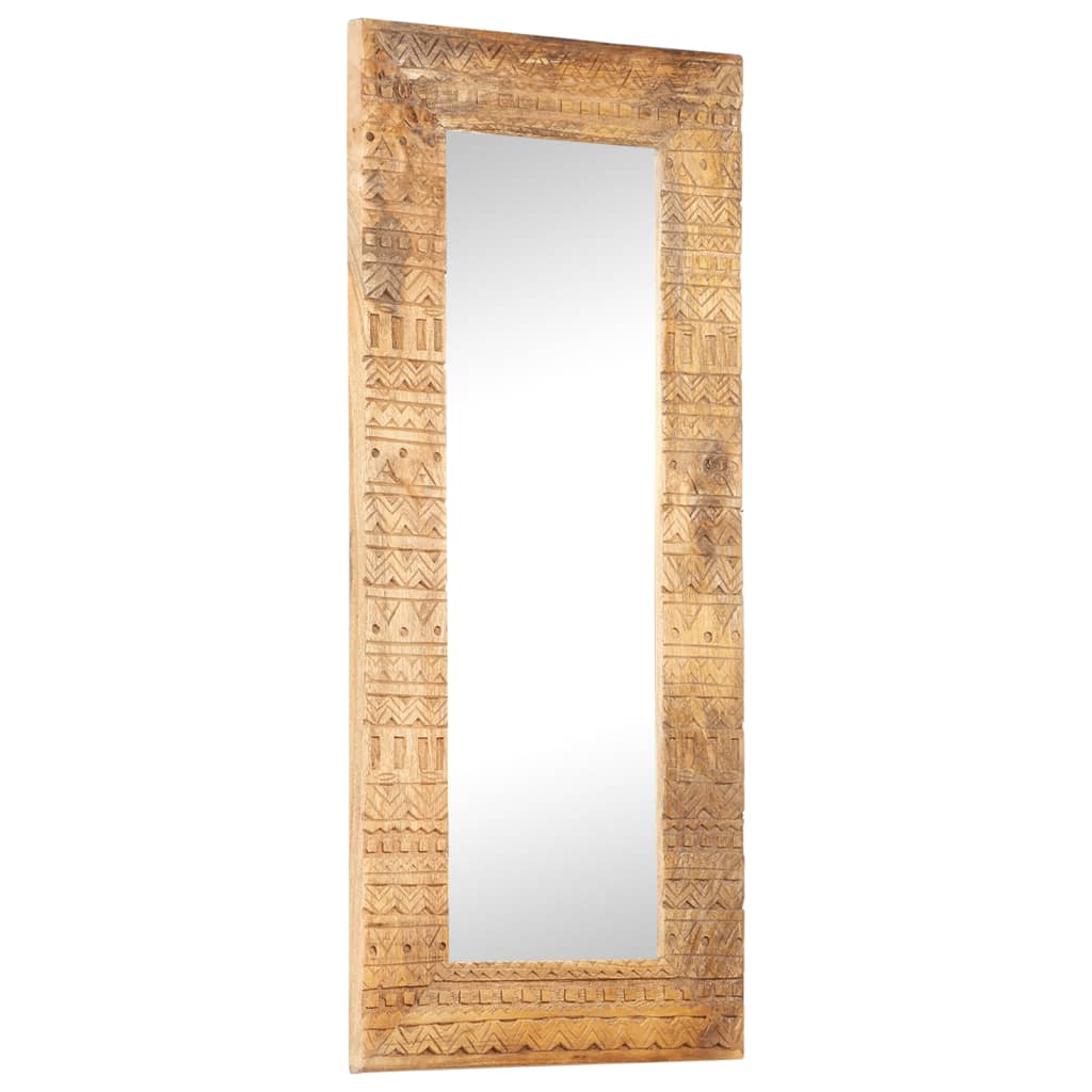 Spiegel Handgeschnitzt 110x50x11 cm Massivholz Mango