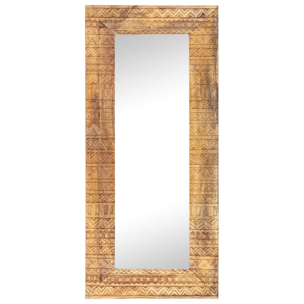Spiegel Handgeschnitzt 110x50x11 cm Massivholz Mango