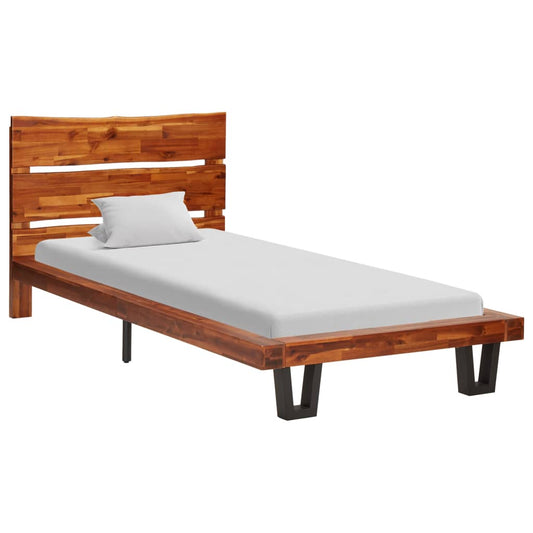 Massivholzbett mit Baumkante Akazie 90 cm