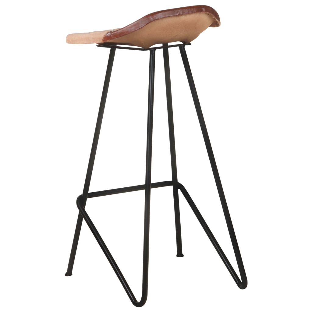 Barhocker 4 Stk. Braun Echtleder