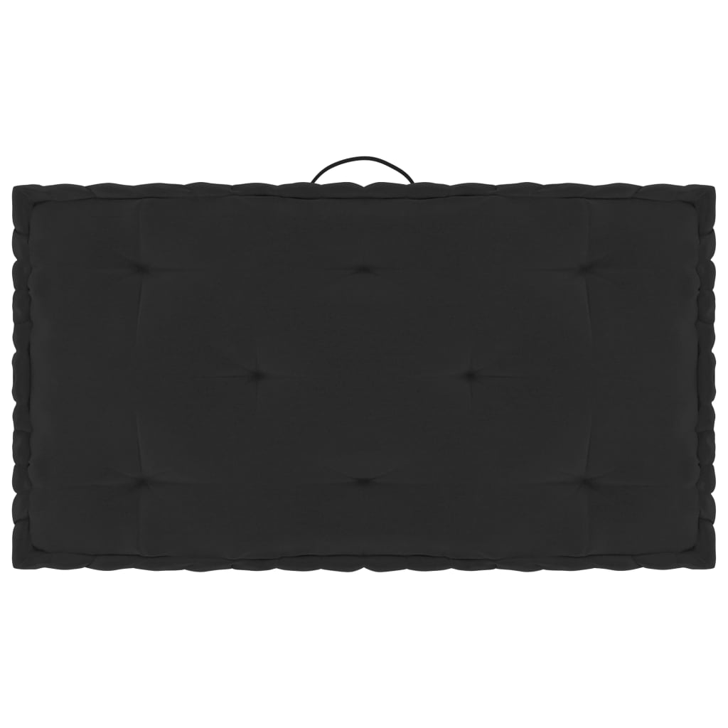 Paletten-Bodenkissen Schwarz 73x40x7 cm Baumwolle