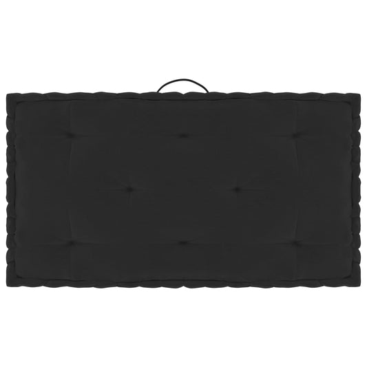 Paletten-Bodenkissen Schwarz 73x40x7 cm Baumwolle