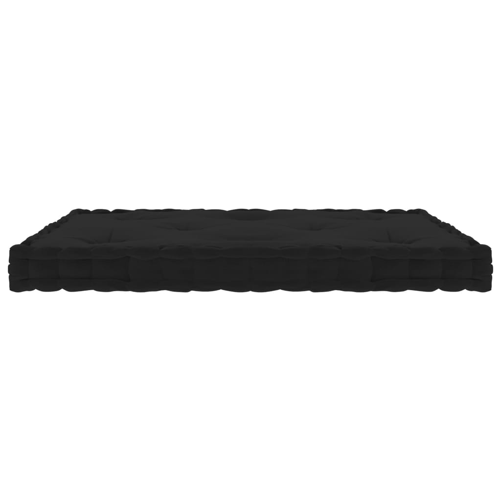 Paletten-Bodenkissen Schwarz 73x40x7 cm Baumwolle