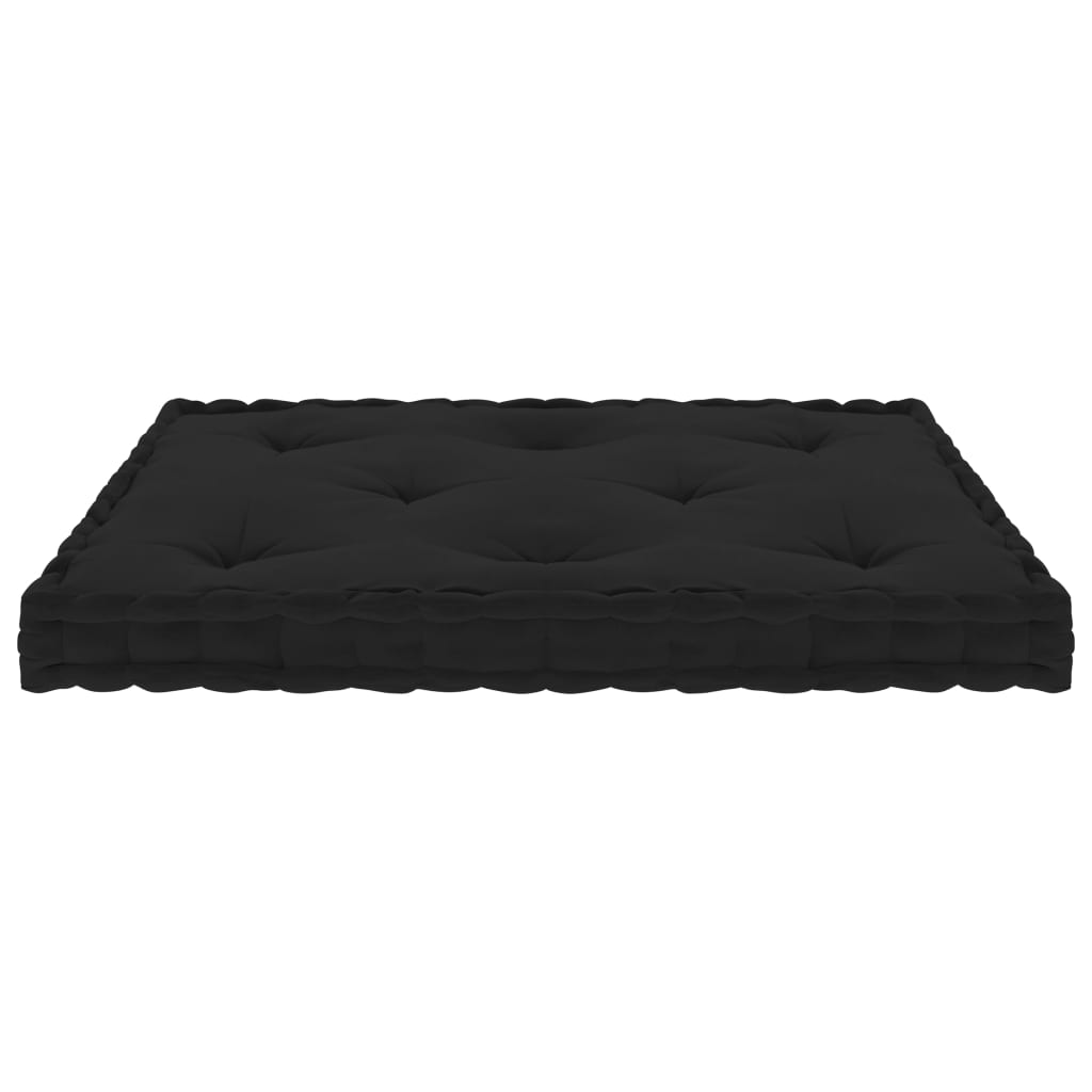 Paletten-Bodenkissen Schwarz 73x40x7 cm Baumwolle