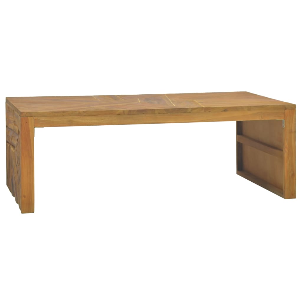 Couchtisch Erosion Teak Massivholz 110x60x38 cm