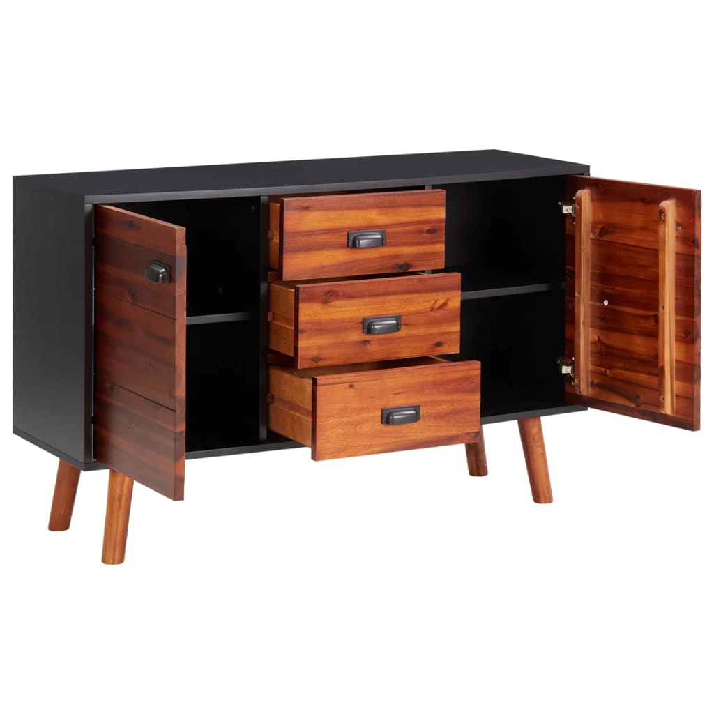 Sideboard 110x35x70 cm Massivholz Akazie und MDF