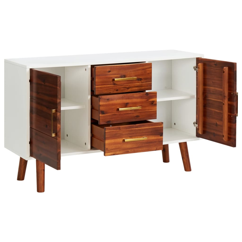 Sideboard 110x35x70 cm Massivholz Akazie und MDF