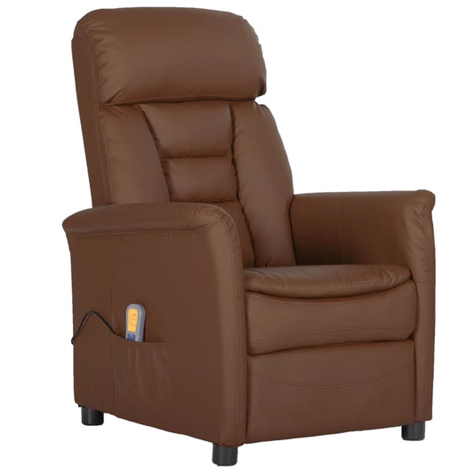 Massagesessel Braun Kunstleder