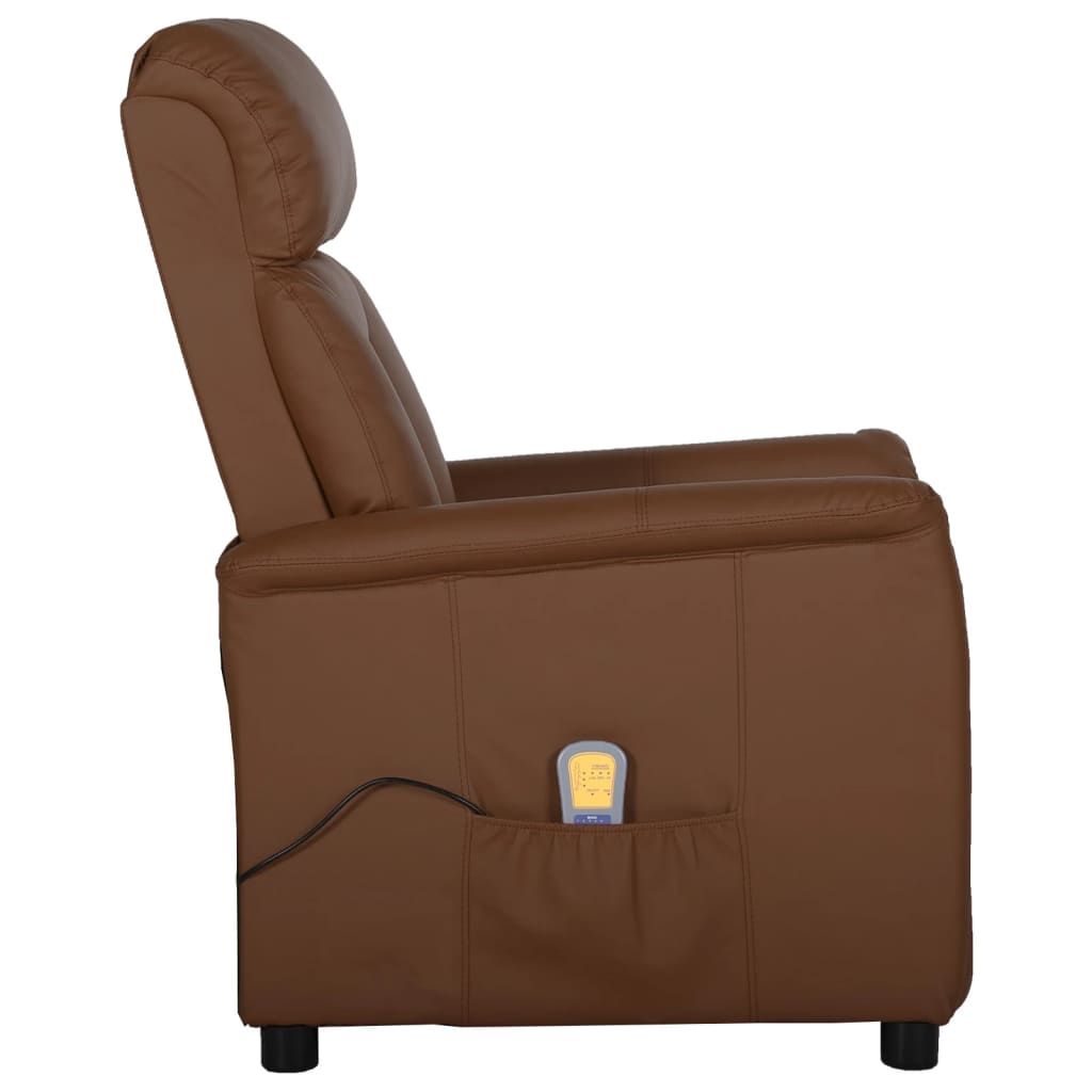 Massagesessel Braun Kunstleder