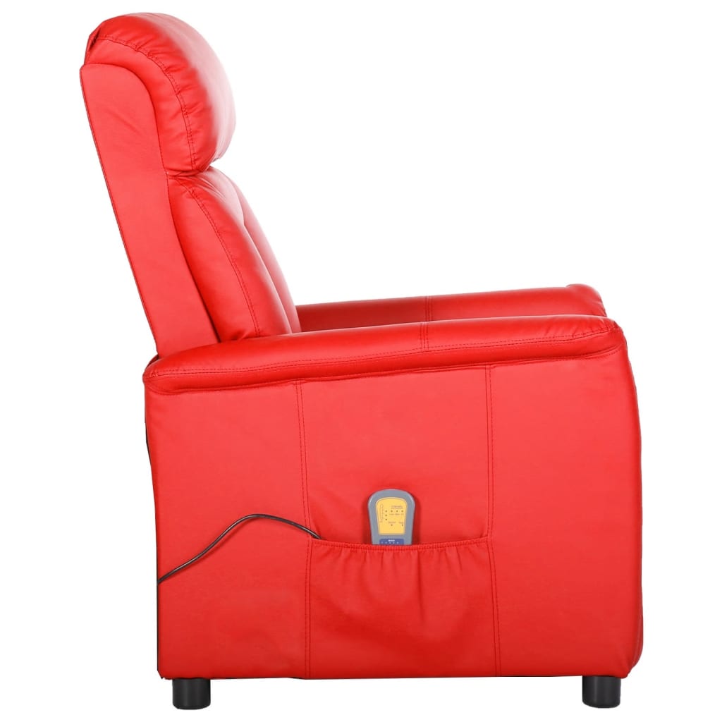 Massagesessel Rot Kunstleder