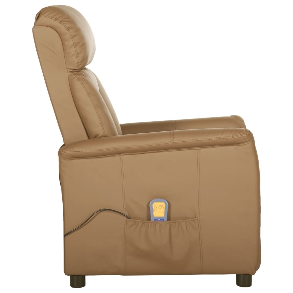 Massagesessel Cappuccino-Braun Kunstleder