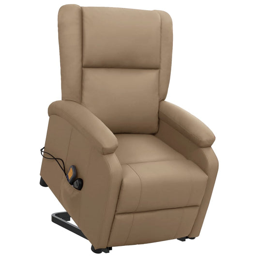 Massagesessel mit Aufstehhilfe Cappuccino-Braun Kunstleder