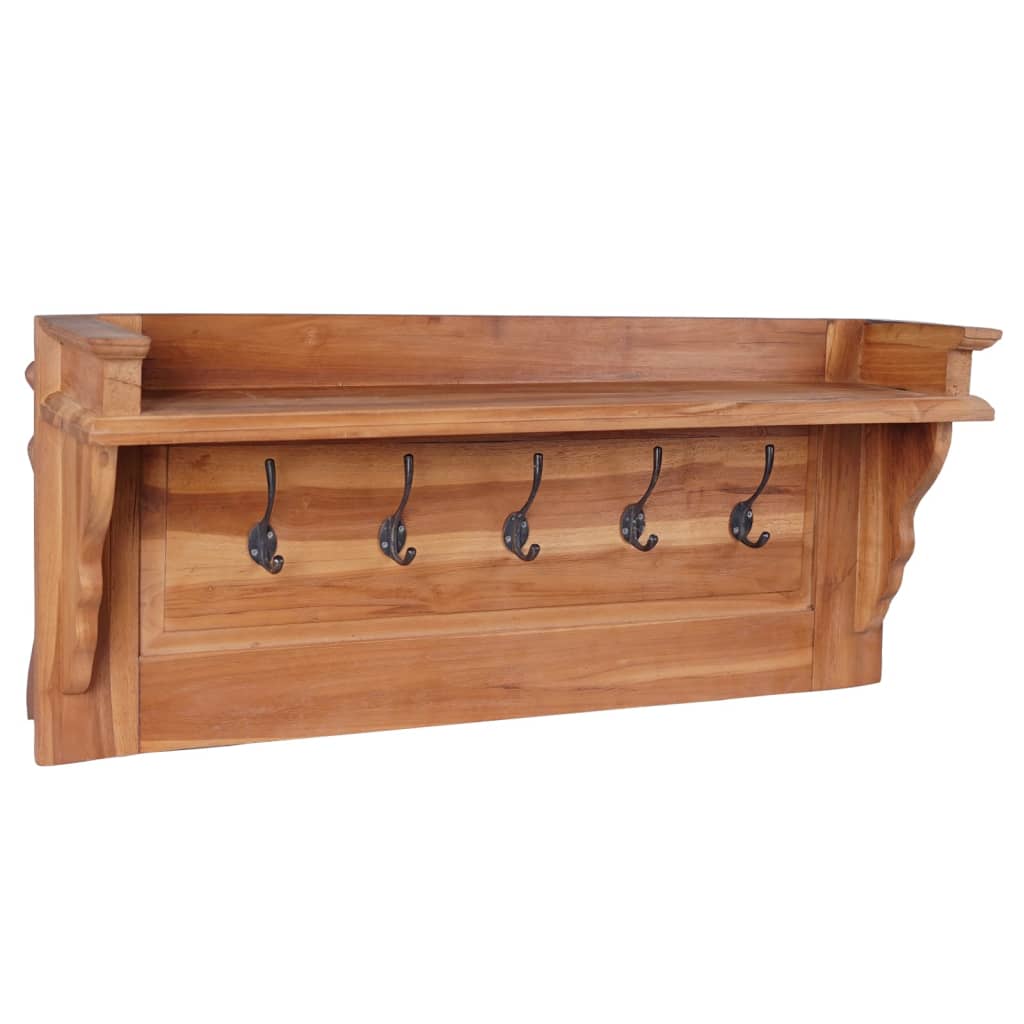 Wandgarderobe 80x16,5x35 cm Massivholz Teak