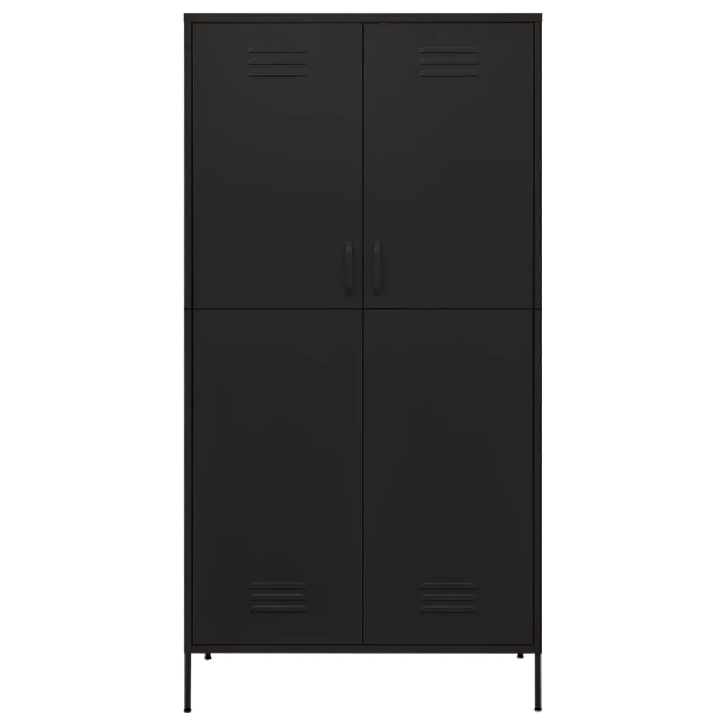 Kleiderschrank Schwarz 90x50x180 cm Stahl