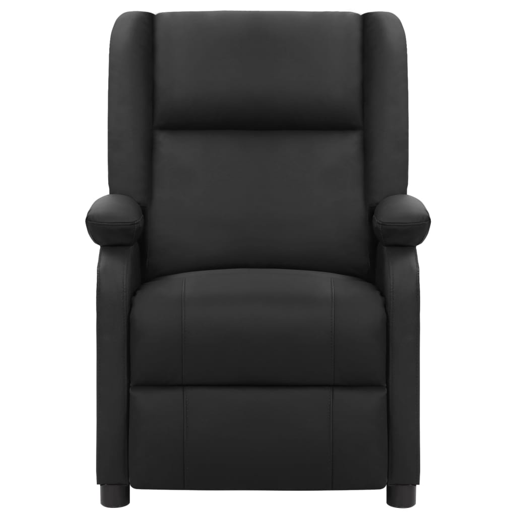 Massagesessel Schwarz Echtleder