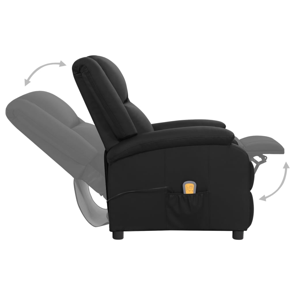 Massagesessel Schwarz Echtleder