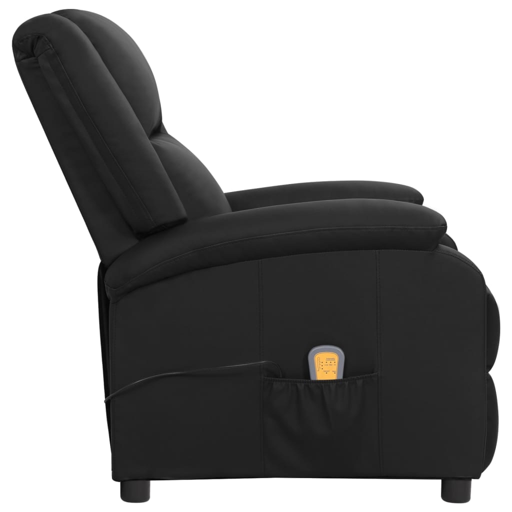 Massagesessel Schwarz Echtleder