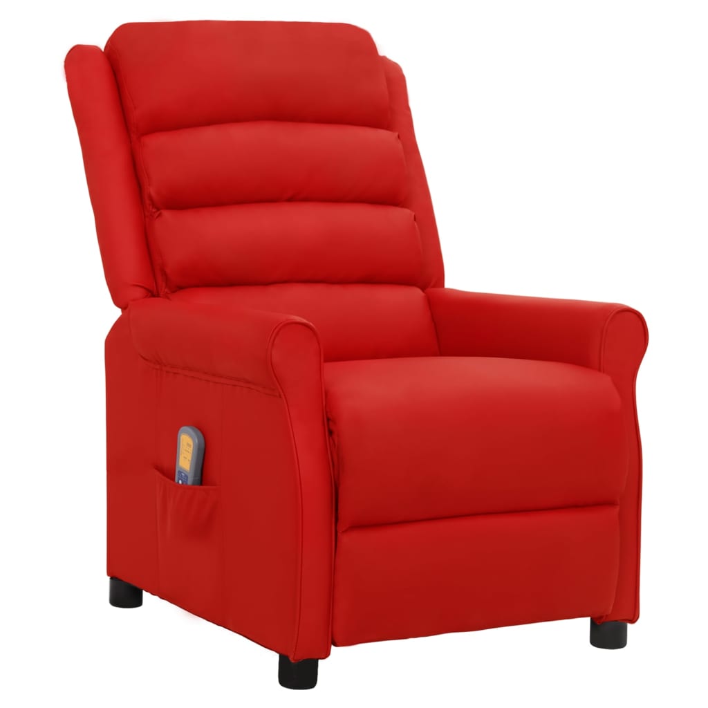 Massagesessel Weinrot Kunstleder