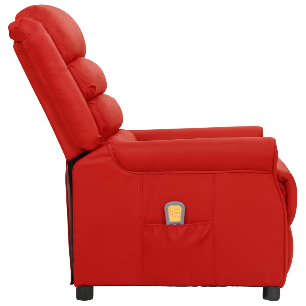 Massagesessel Weinrot Kunstleder