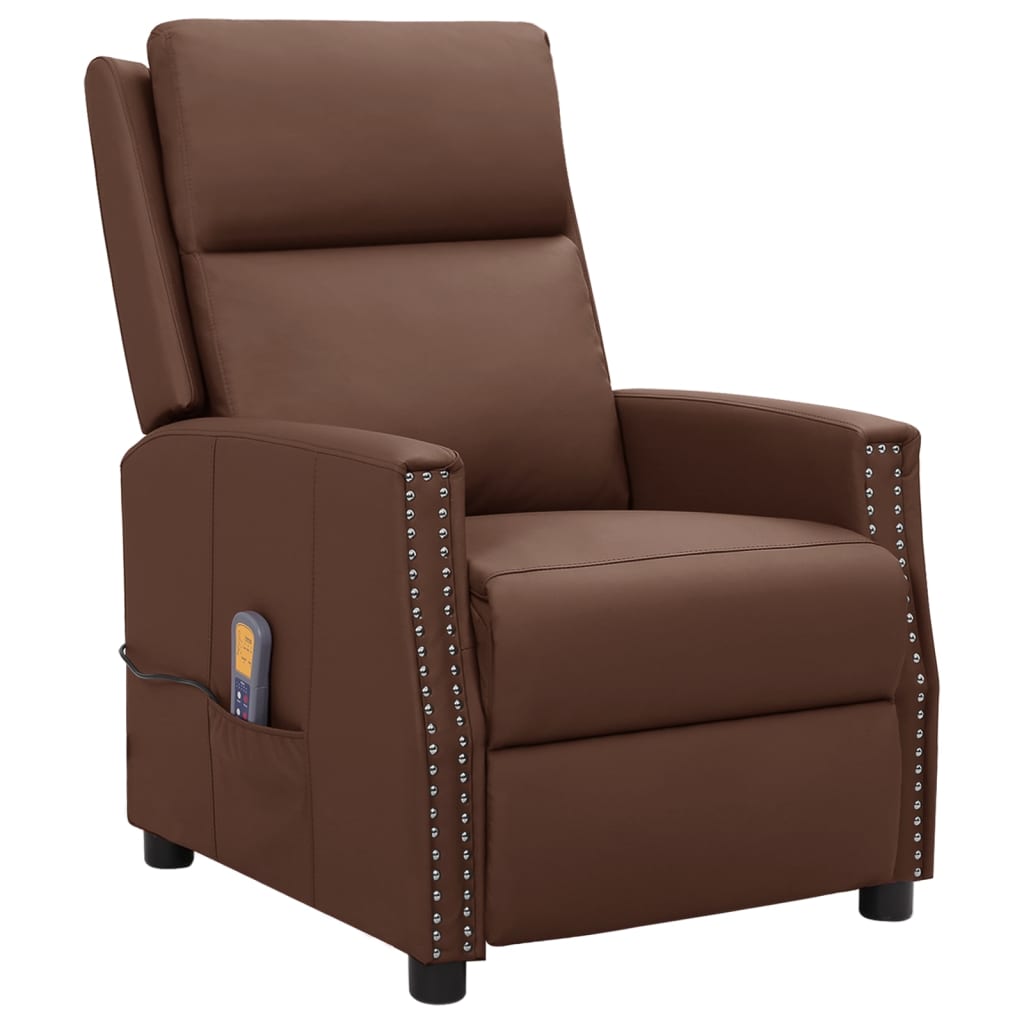 Massagesessel Braun Kunstleder