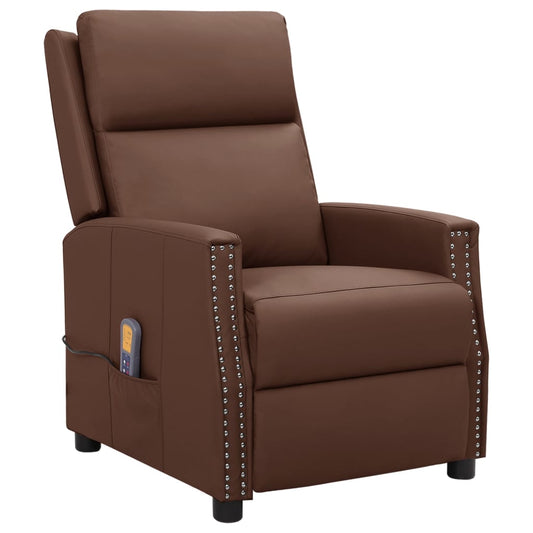 Massagesessel Braun Kunstleder