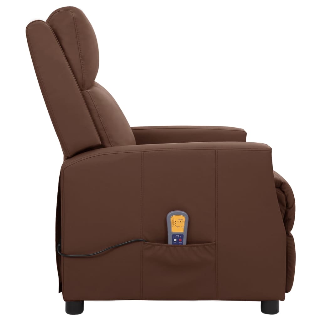 Massagesessel Braun Kunstleder