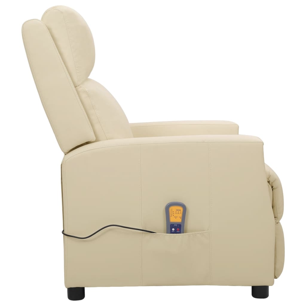 Massagesessel Creme Kunstleder